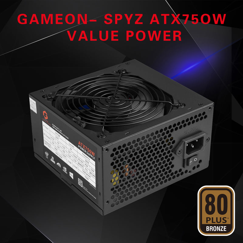 GAMEON - SPY2 ATX 750 WATTS 80 PLUS BRONZE Value Gaming Power Supply