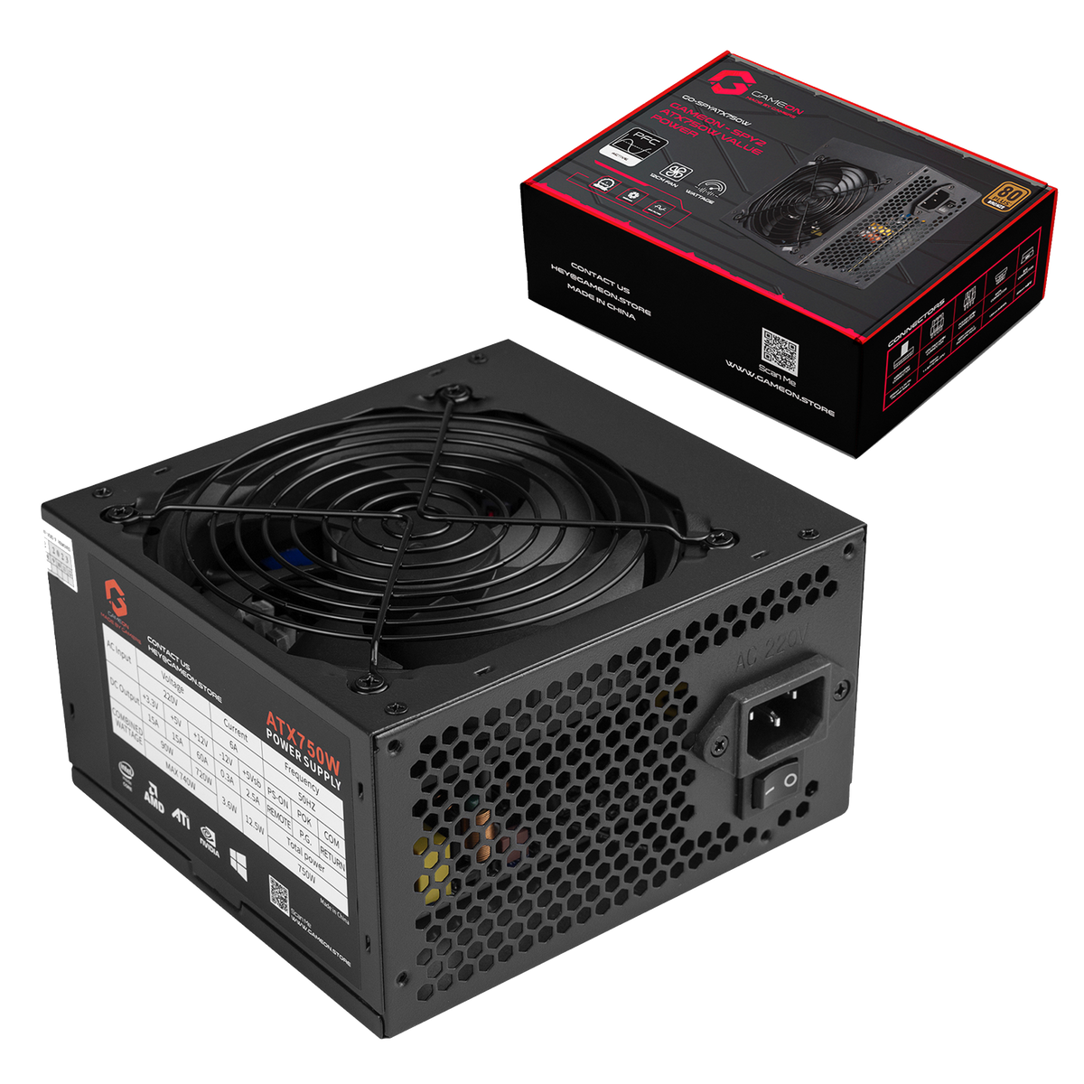 GAMEON - SPY2 ATX 750 WATTS 80 PLUS BRONZE Value Gaming Power Supply