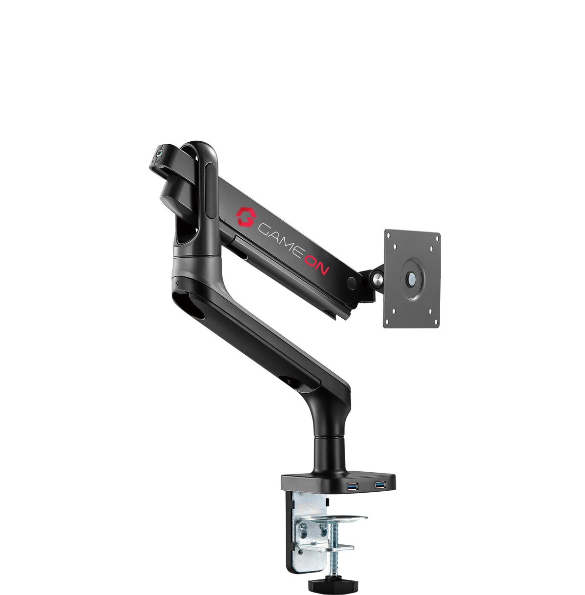 GAMEON GO-2137 Premium Aluminum Spring-Assisted Single Monitor Arm For Gaming And Office Use, 17" - 33" With USB Port, Arm Up To 9 KG, Space Grey