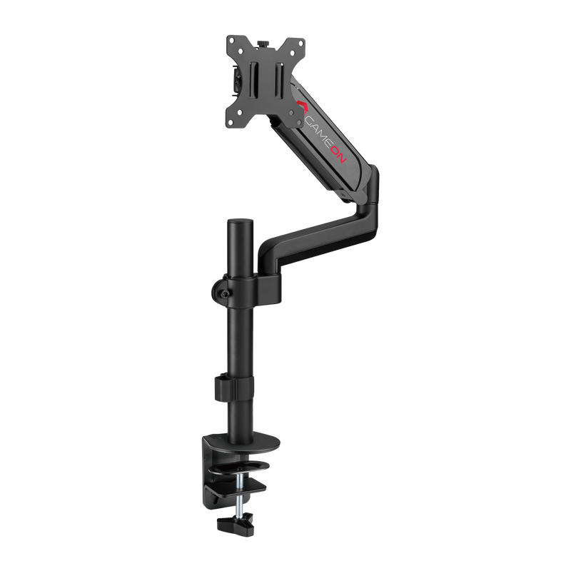 GAMEON GO-3363 Pole-Mounted Spring-Assisted Single Monitor Arm For Gaming And Office Use, 17" - 32", Arm Up To 9 KG