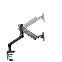 GAMEON GO-2137 Premium Aluminum Spring-Assisted Single Monitor Arm For Gaming And Office Use, 17" - 33" With USB Port, Arm Up To 9 KG, Space Grey