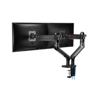 GAMEON GO-2144 Premium Aluminum Spring-Assisted Dual Monitor Arm For Gaming And Office Use, 17" - 33" With USB Port, Each Arm Up To 9 KG, Space Grey