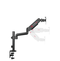 GAMEON GO-3363 Pole-Mounted Spring-Assisted Single Monitor Arm For Gaming And Office Use, 17" - 32", Arm Up To 9 KG