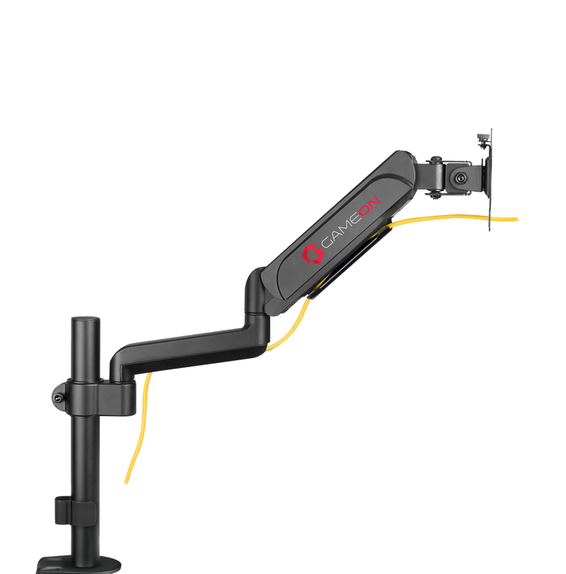 GAMEON GO-3363 Pole-Mounted Spring-Assisted Single Monitor Arm For Gaming And Office Use, 17" - 32", Arm Up To 9 KG