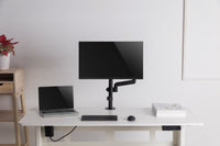 GAMEON GO-3363 Pole-Mounted Spring-Assisted Single Monitor Arm For Gaming And Office Use, 17" - 32", Arm Up To 9 KG