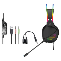 GAMEON GO-711 RGB Gaming Headset With Detachable Mic - Black