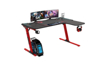 GAMEON Phantom XL-L Series L-Shaped RGB Flowing Light Gaming Desk With Mouse pad, Headphone Hook, Cup Holder, Cable Management, Gamepad Holder, Qi Wireless Charger & USB Hub - Black